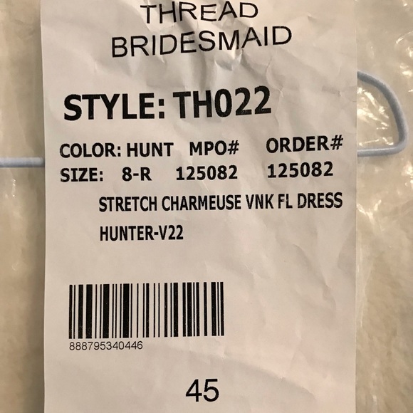 NWT Slim Strap Full-Length Trumpet Gown (Size: 8 / Color: Hunter) - Picture 10 of 13